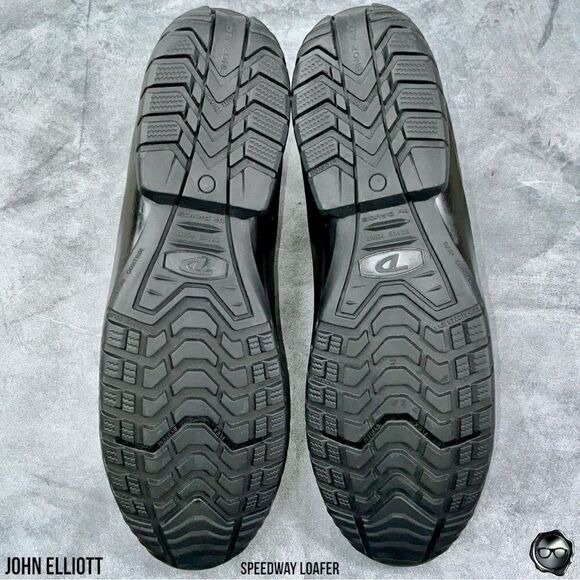 JOHN ELLIOTT SPEEDWAY LEATHER LOAFERS IN BLACK BUFFED CALFSKIN MEN’S LUXURY SHOE - Picture 13 of 16